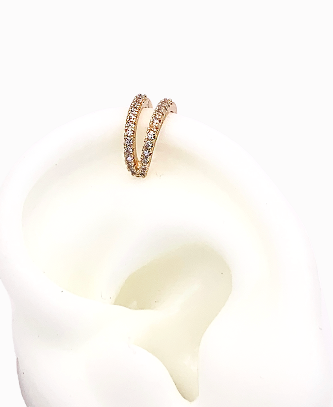 Ear cuff clip doble línea