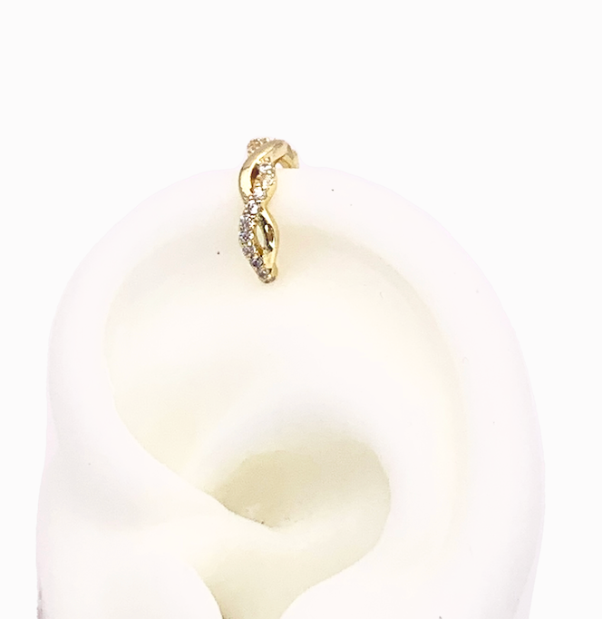 Ear cuff clip trenzado