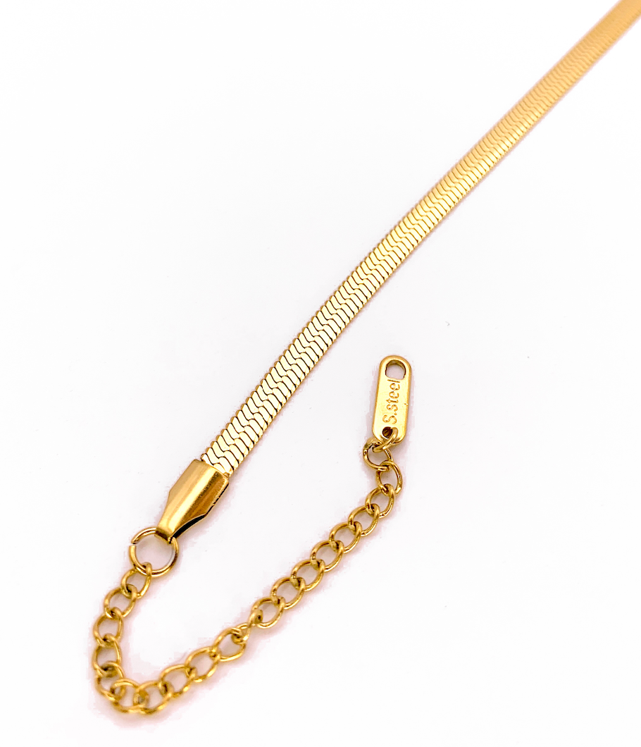Brazalete cadena plana 18K