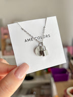 Collar Placa Plata 12 mm