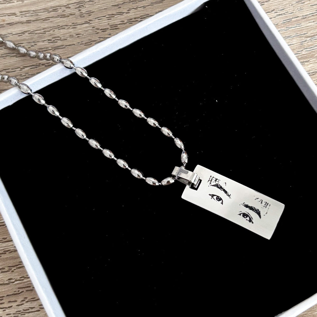 Cadena Trigo Placa 25mm Personalizada