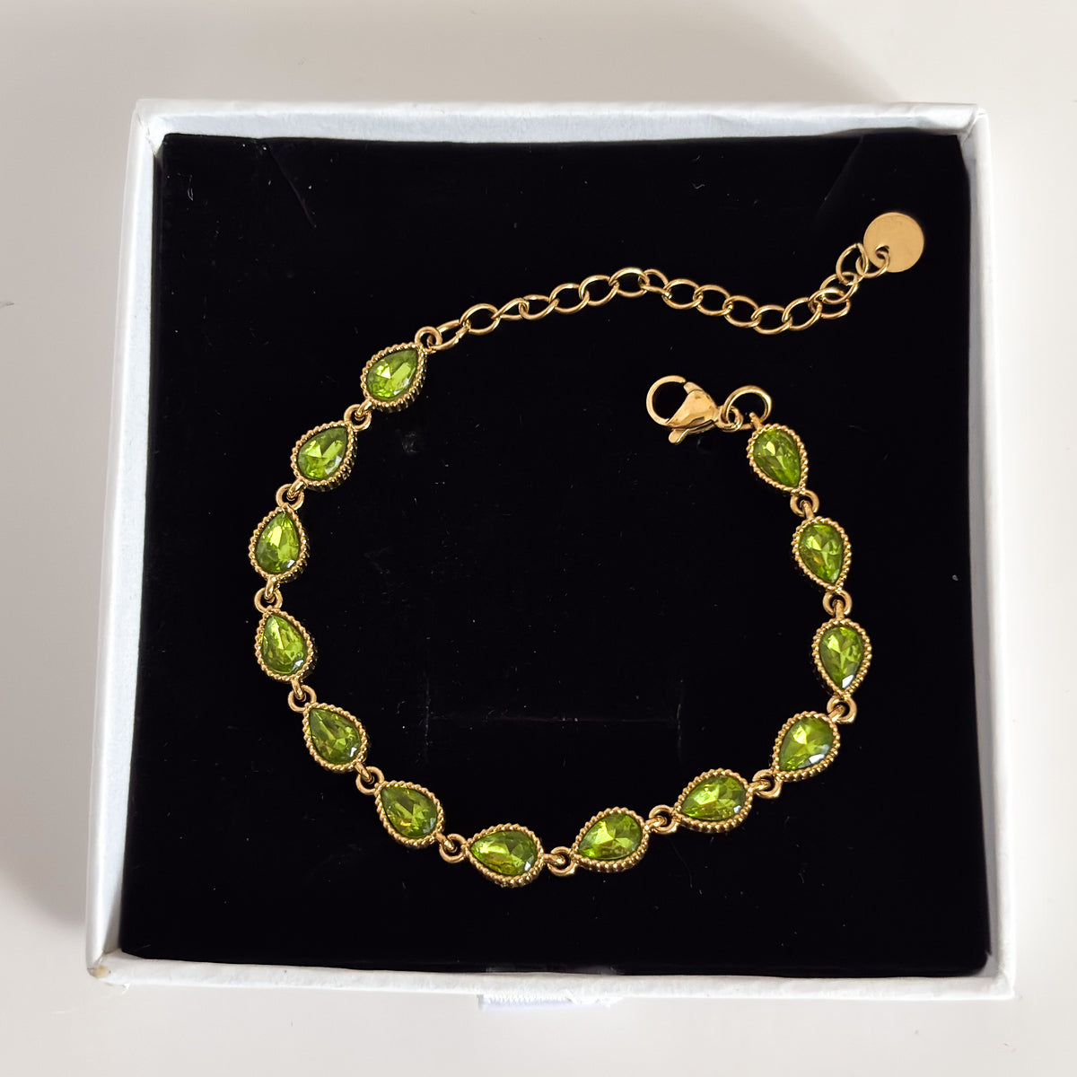 Pulsera Acero Tennis Gota Zirconia