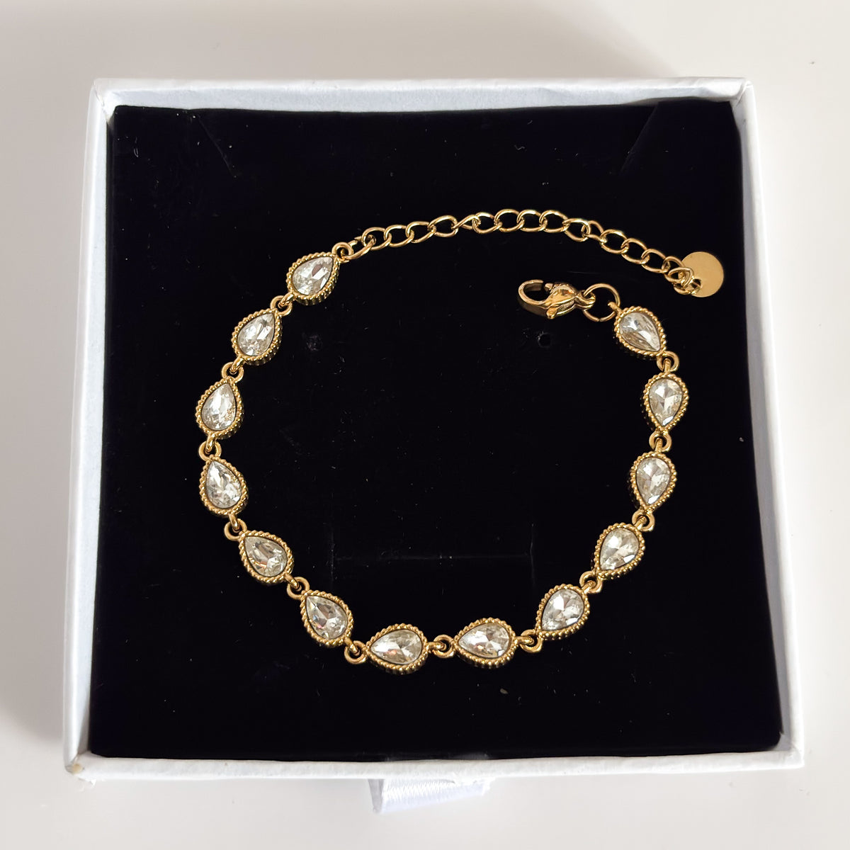 Pulsera Acero Tennis Gota Zirconia