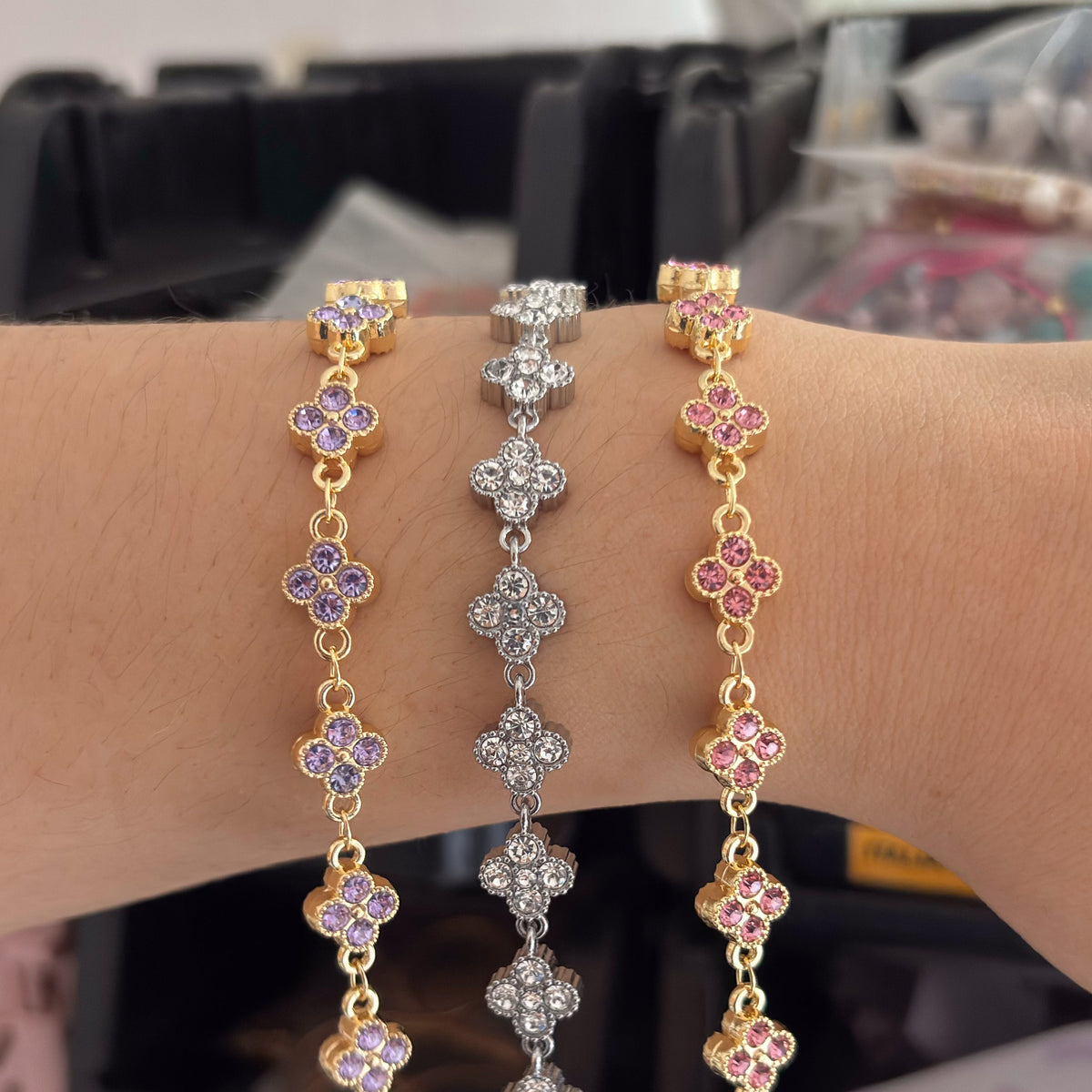 Pulsera Clover Zirconia