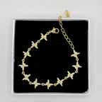 Pulsera Mariposas Zirconia Laminada