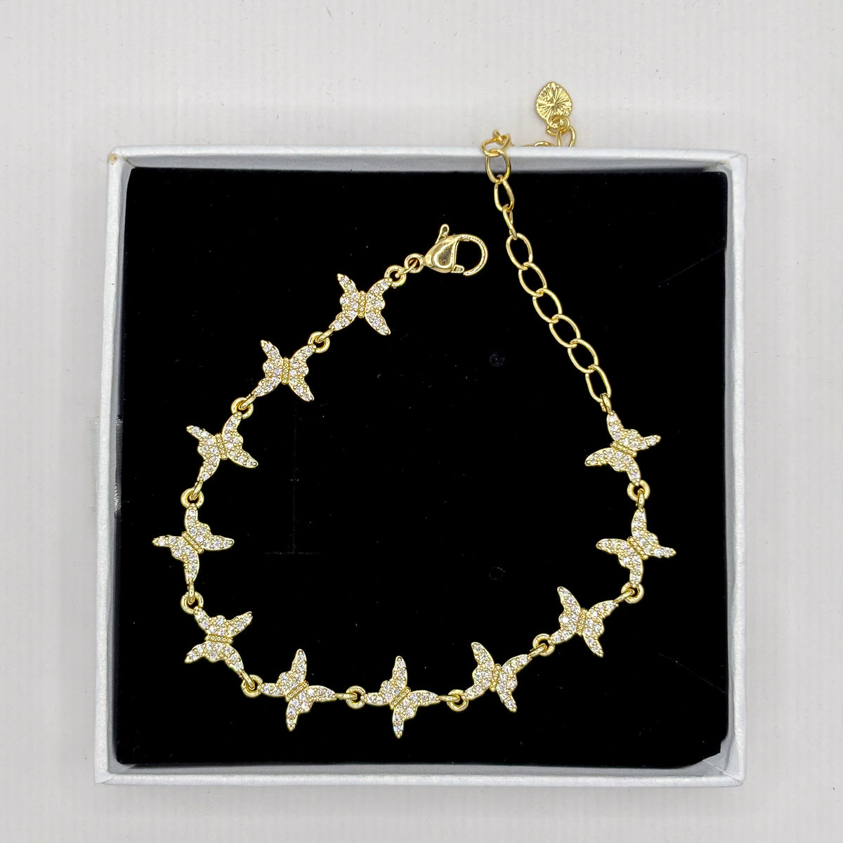 Pulsera Mariposas Zirconia Laminada