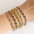 Pulsera Acero Tennis Gota Zirconia