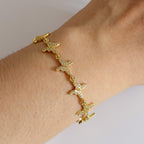 Pulsera Mariposas Zirconia Laminada