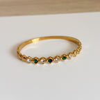 Pulsera Acero Esmeralda & Cristal