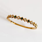 Pulsera Acero Esmeralda & Cristal
