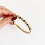 Pulsera Acero Esmeralda & Cristal