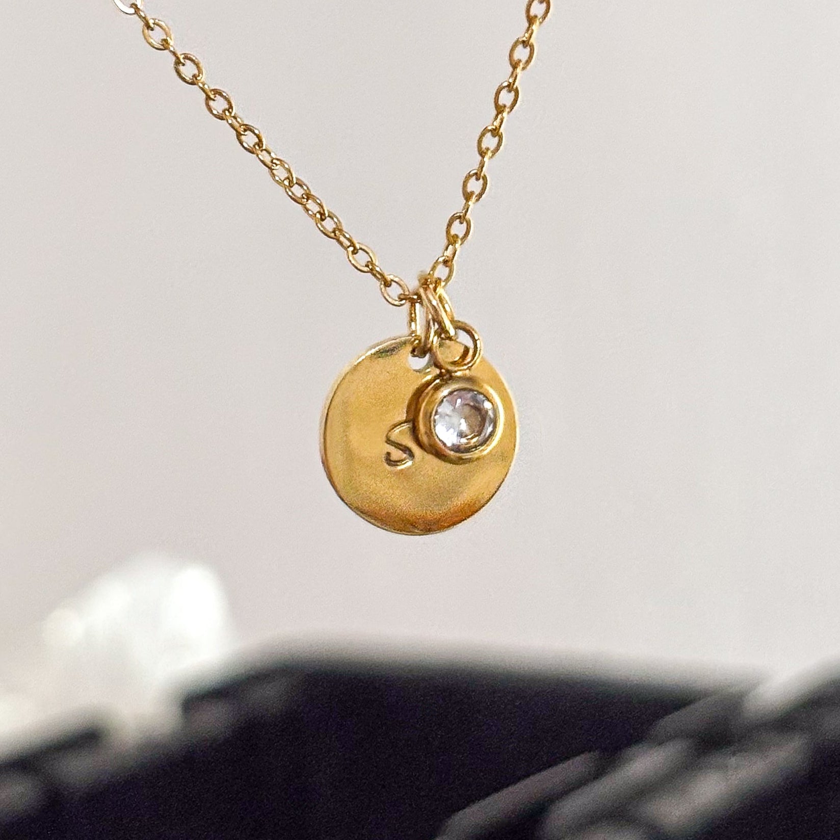 Collar Placa Dorada Dijes
