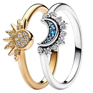 Anillo Sol y Luna Plata