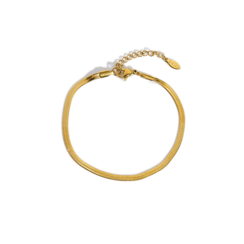 Brazalete cadena plana 18K