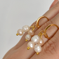 Aretes huggies con perla cultivada